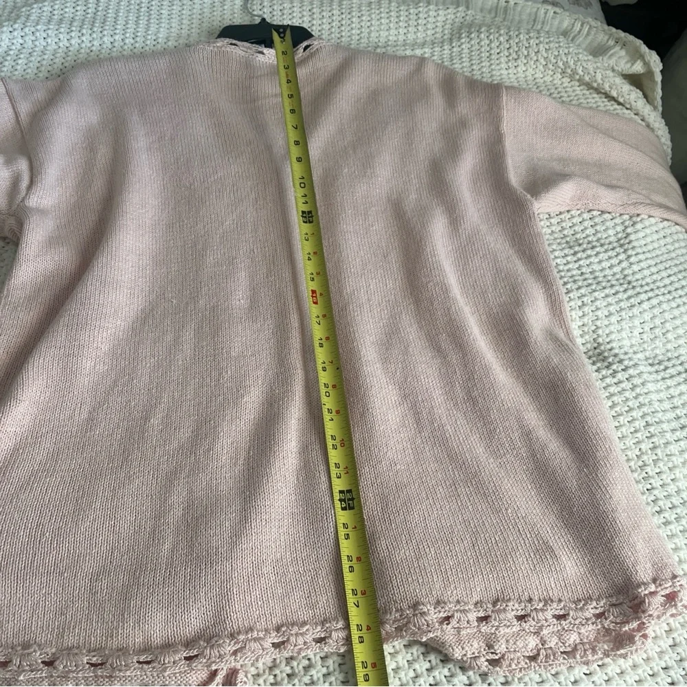 Venezia Light Pink Women's Cardigan Large Embroidered Detail Long Sleeve - Picture 15 of 15